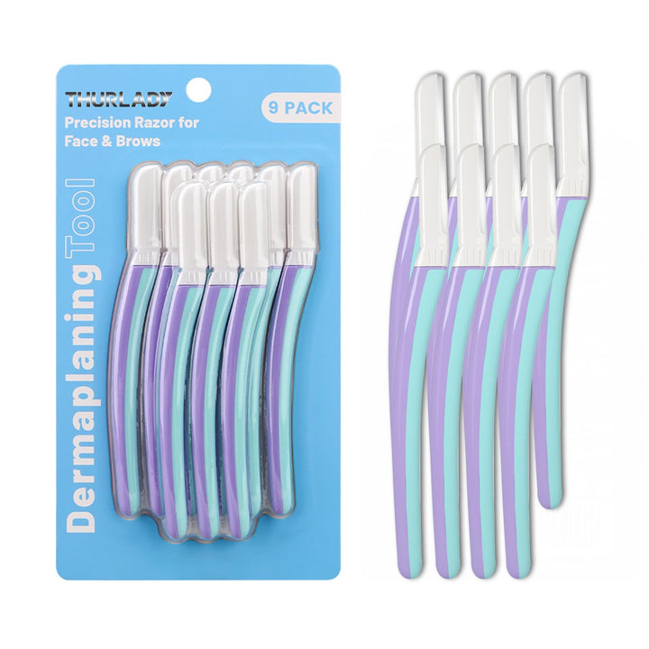 Dermaplane Razor for Women Face - Facial Razor for Women - Eyebrow & Face Razors, Exfoliating Microblades, Peach Fuzz Remover, Dermaplaning & Skin Care Tool, Travel Essentials, (12 Pcs, Wisteria)
