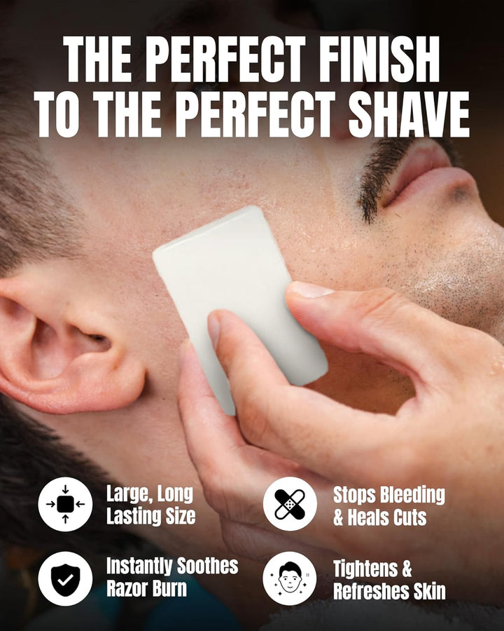 3.7 Ounce Alum Block in Plastic Case | Upgrade Your Shave - Soothing Aftershave Solution for Shaving Razor Burn Relief - Travel Friendly Durable Plastic Case Included