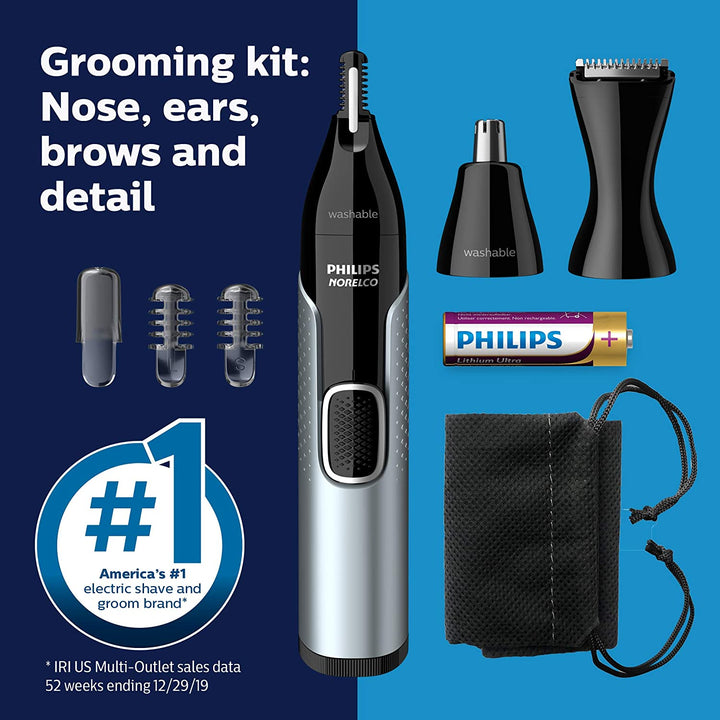 Philips Nose Trimmer 5000 for Nose, Ears, Eyebrows Trimming Kit, NT5600/62