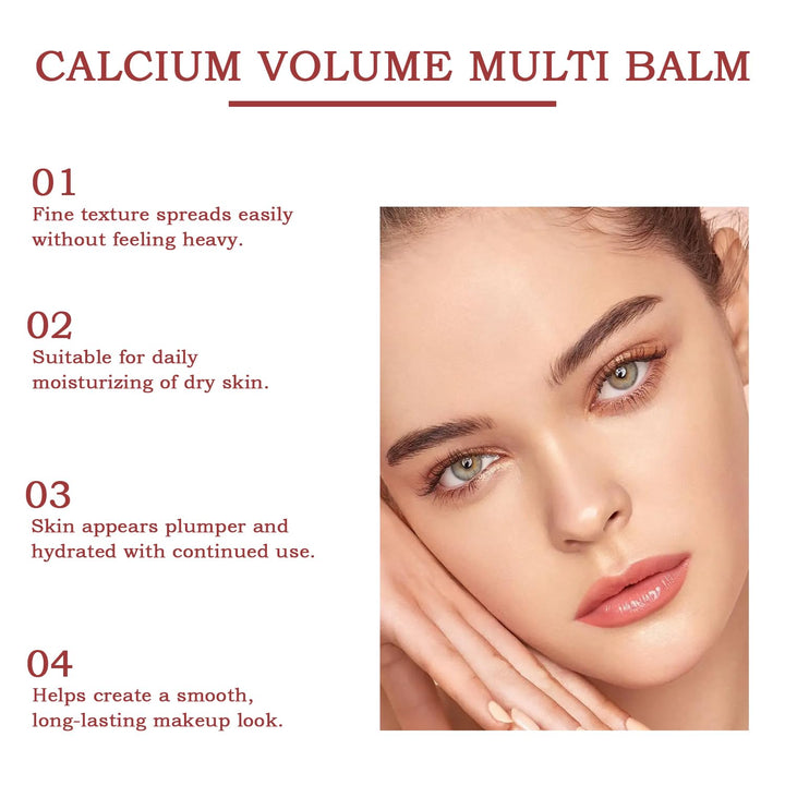 Calcium Multi Balm, Calcium Volume Multi Balm, Wrinkle Core Stick, Collagen Moisturing Stick, Hydrating, Almond & Vitamin E for Lip Balm Eye Cream Neck. 2Pcs