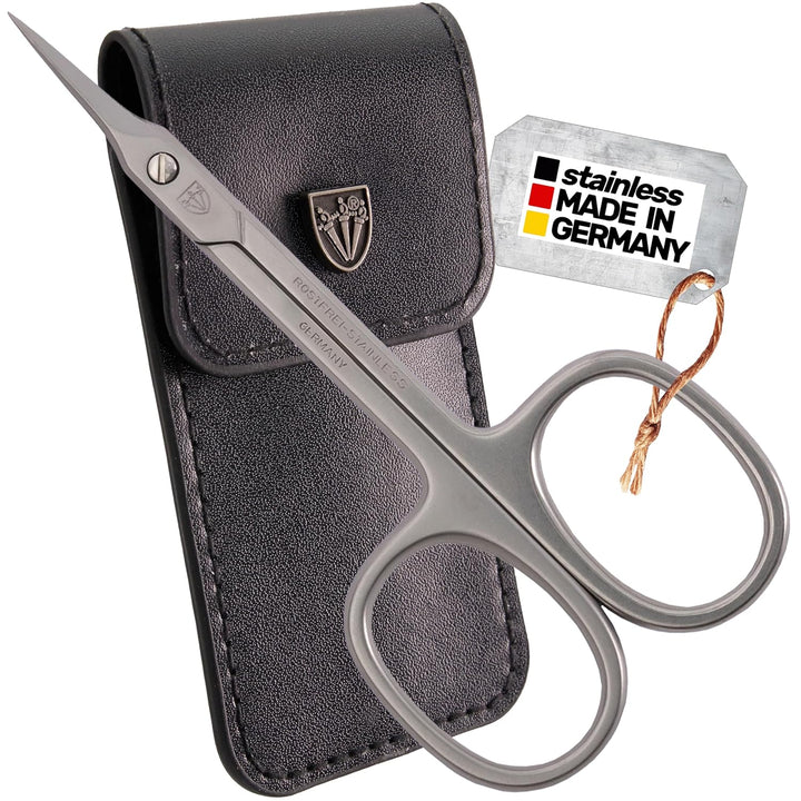 - Brand Quality STAINLESS STEEL INOX CURVED CUTICLE SCISSORS (1 PIECE) with Case for Manicure Pedicure - Nail Care by 3 Swords - Made in Germany