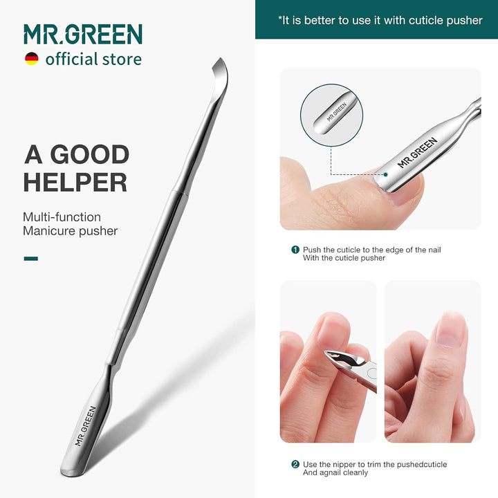 Cuticle Nippers Nail Manicure Scissors Cuticle Clippers Trimmer Dead Skin Remover Stainless Steel Cutters Beauty Tool with Pusher (Mr-1028+Pusher)