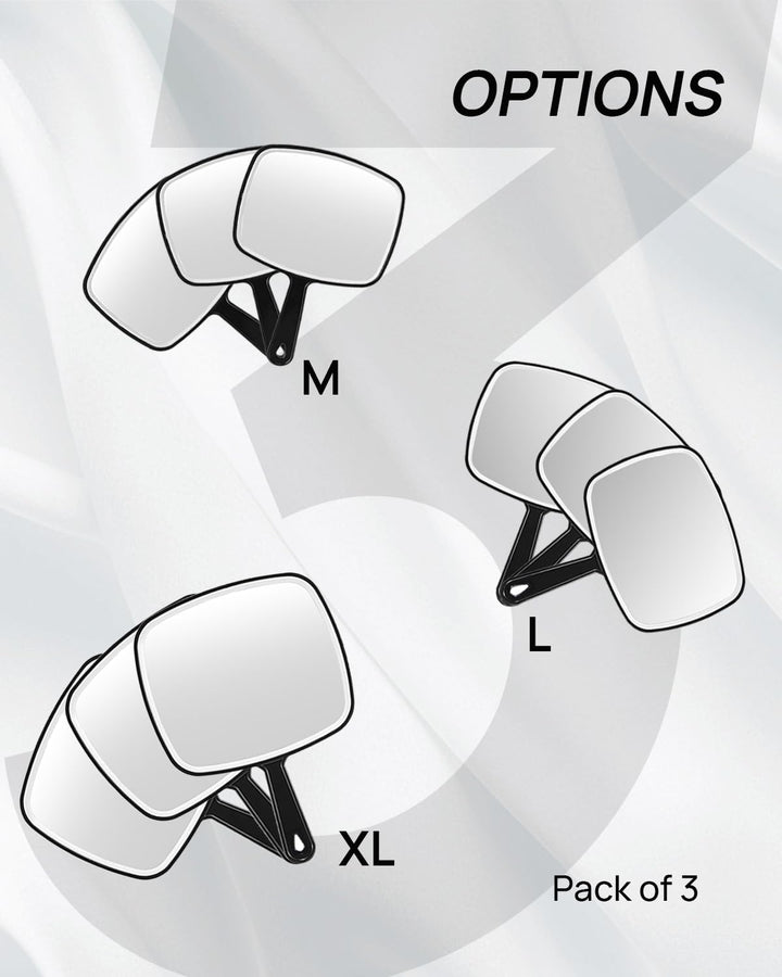 Hand Mirror, Black Handheld Mirror with Handle, 6.6" W X 9.2" L