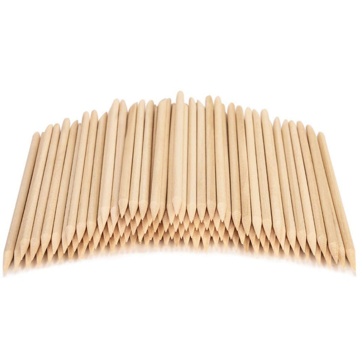 100PCS Orange Sticks for Nails 4.5 Inch - Wooden Cuticle Pusher & Remover Set - Non-Toxic, Skin-Safe - Wood Tools for Manicure & Pedicure - Disposable Set for Home & Salon - Won'T Break Easily