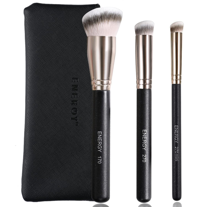 Concealer Brush under Eye Mini Angled Flat Top Kabuki Nose Contour Brush for Concealing Blending Setting Buffing with Powder Liquid Cream Cosmetic Pro Small Makeup Foundation Brushes 270