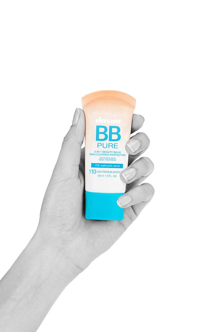 Dream Pure Skin Clearing BB Cream, 8-In-1 Skin Perfecting Beauty Balm with 2% Salicylic Acid, Sheer Tint Coverage, Oil-Free, Light/Medium, 1 Count
