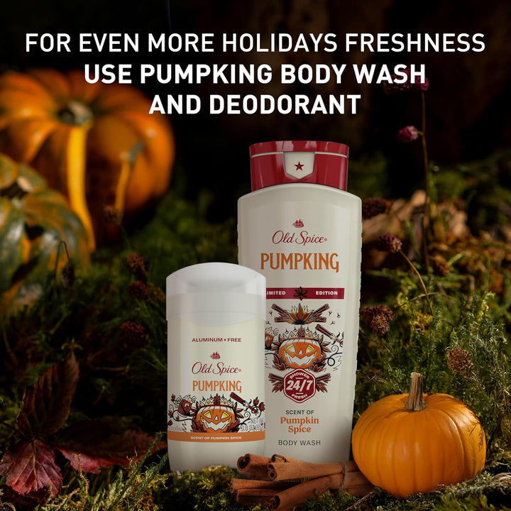 Aluminum Free Deodorant for Men, Holidudes Limited Edition, 24/7 Holiday Freshness, Odor Protection, Stocking Stuffer, Pumpking Pumpkin Spice Scent, 3.0 Oz