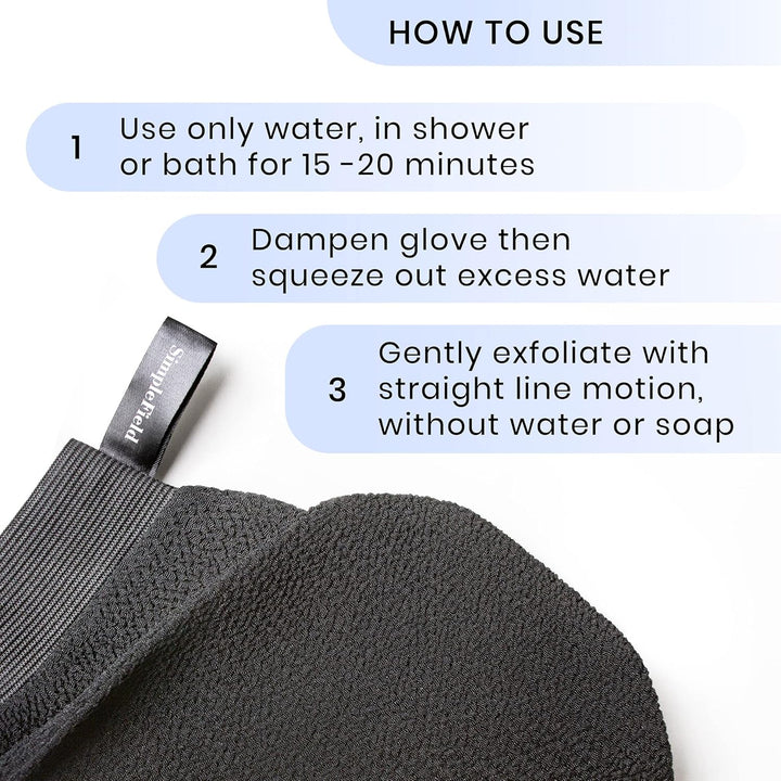 Korean Exfoliating Mitt for Remove Dead Skin. 2 Pack 100% Viscose Kessa Deep Exfoliating Gloves for Body Scrub, Keratosis Pilaris and Self Tanning Removal. Easily Smooth Skin Surface.
