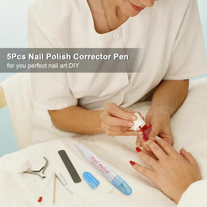 2Pcs Nail Erase Pen Removable Head Nails Polish Cleaning Plastic Manicure Corrector for Fingernail Home Salon Use (Green & Purple)