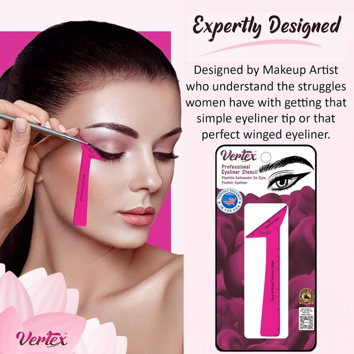 Eyeliner Stencils Pencil Liquid Waterproof Tool for Liner Makeup Brush Pen Stamp Thin Sharpener Cat Eyes Small Angled Wing Tip | Real Beginners Techniques Eye Shadow Lines Gel Eyebrow Pomade Black