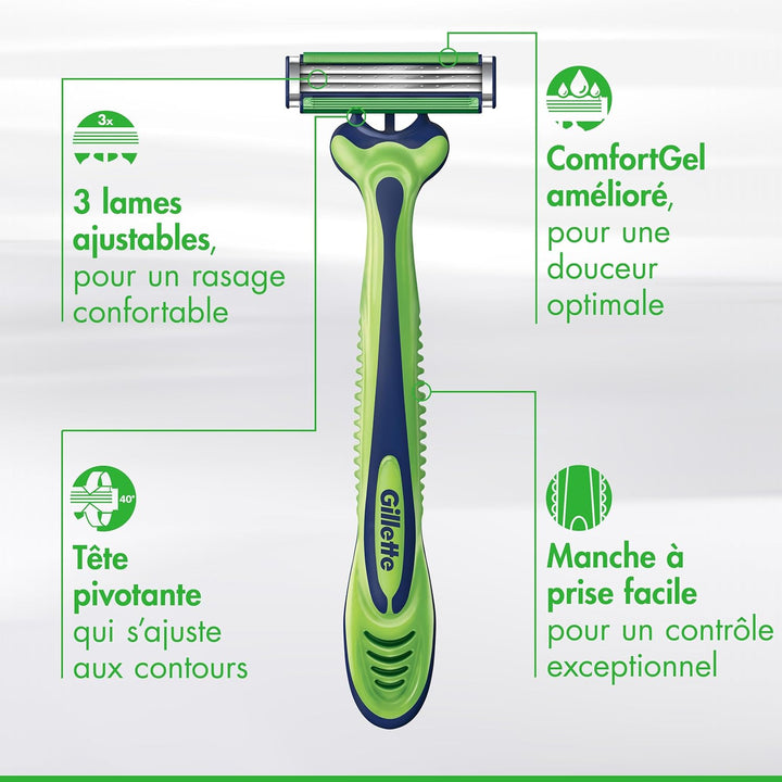 Sensor3 Sensitive Men'S Disposable Razor, 12 Razors