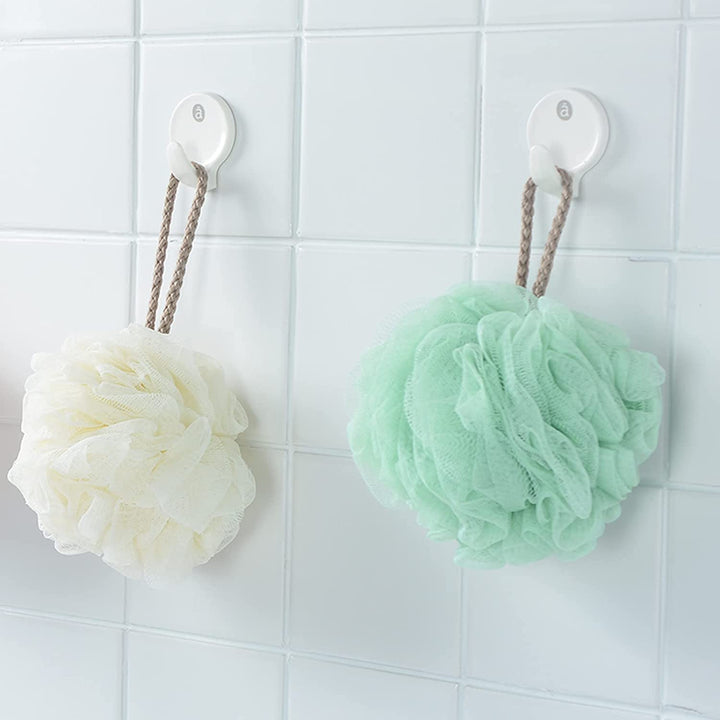 Loofah Sponge Shower Loofahs 50G Bath Sponges Mesh Balls 4 Colors for Body Scrubber Exfoliator Wash Back Scrubber Bathroom Men Women - 4 Pack Scrubbers Cleaning Bathing Accessories