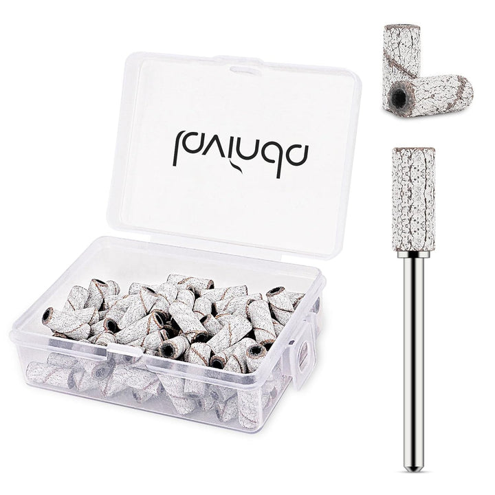 Small Sanding Bands Nail Drill Bit, 80 Piece Extra Fine Sanding Bands for Nail Drill with 3.1Mm Mandrel Bit for Acrylic Nails Gel Removing Shaping Polishing Nail Salon Use (240 Grit, Pink)