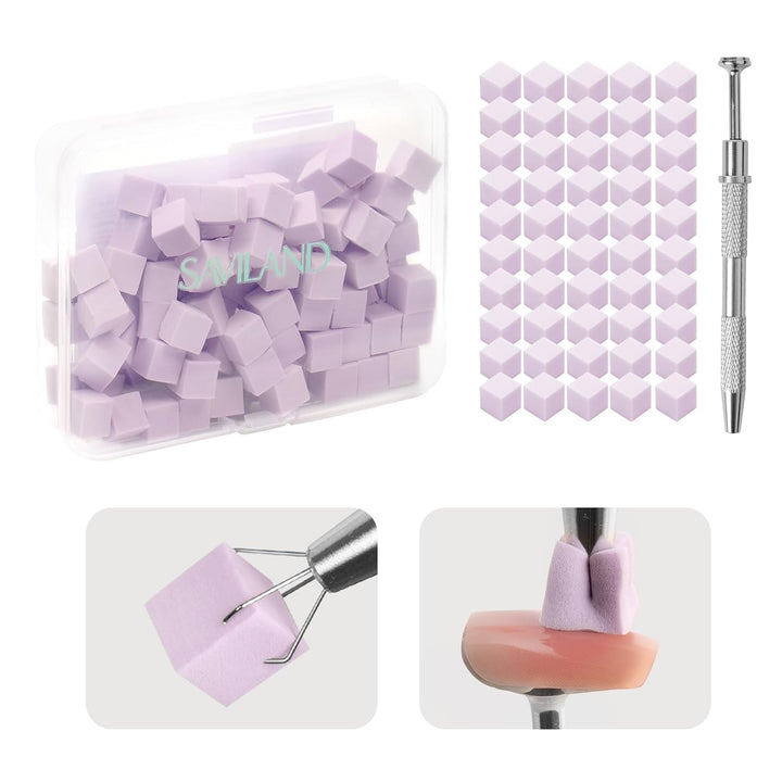 100PCS Nail Sponges for Ombre: Nail Art Sponges with Storage Box Grabbing Pen Ombre Nail Sponge Gradient Nail Tools Aura Nails Ombre Nail Brush Accessories Supplies Home DIY Nail Art Salon