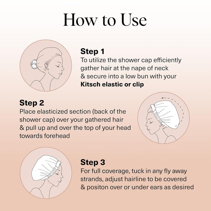 Luxury Shower Caps for Women Reusable Waterproof - Flexi Satin Lined, Large Wide Shower Cap for Women & Men, Adjustable, Stylish Hair Cap for Shower, for Long & Short Hair - Terracotta Checker