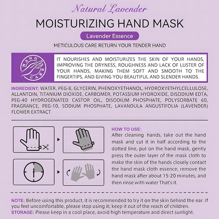 6 Pairs of Hand Masks Moisturizing Glove, Hydrating Hand Masks for Dry Peeling Hands, Exfoliating Collagen Gloves for Smooth Hands (Lavender)