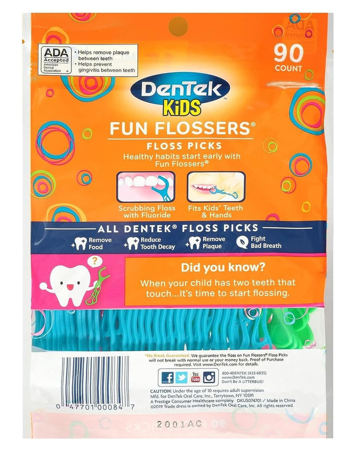 Fun Flossers – Kids Floss Picks with Wild Fruit Flavor, 90 Count