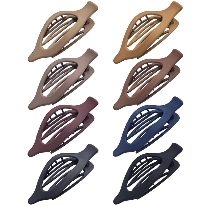 8 Pcs Large Hair Claw Clips 4.1 Inch Non-Slip Big Square Matte Claws for Women, Strong Hold Banana Clips for Thick Thin Hair
