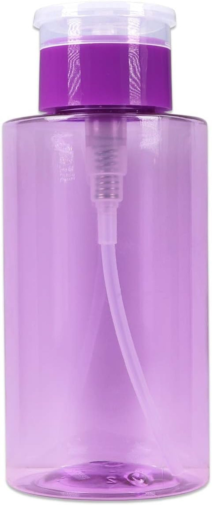 9Oz Gray with Word Imprint Push down Pump Dispenser Empty Refillerable Bottle with Flip Top Cap - for Nail Polish, Travel, Cosmetics Packaging