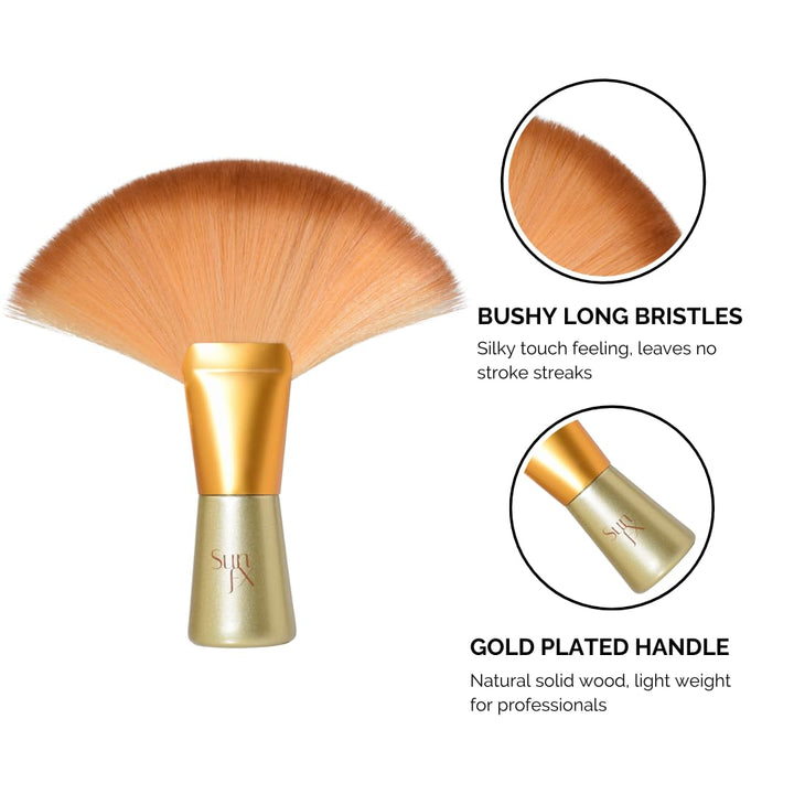 Finishing Powder Brush | Large Professional Fan Brush for Salon Use | Perfect for Spray Tan Powder