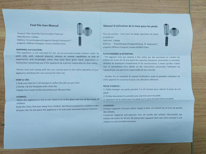 Foot File Foot Scrubber Pedicure - Callus Remover for Feet  Professional Grater Rasp Foot Scraper Corns Callous Removers Cracked Dead Skin Remover for Dry and Wet Feet (Golden)