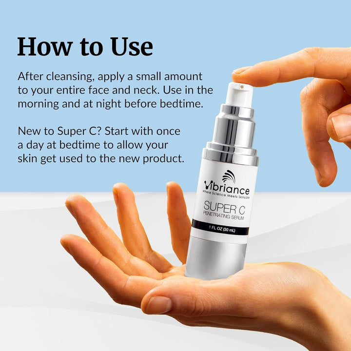 Super C Serum for Mature Skin - All-In-One Vitamin Formula Hydrates, Firms, Lifts, Smooths, Targets Age Spots, Wrinkles, 1 Fl Oz