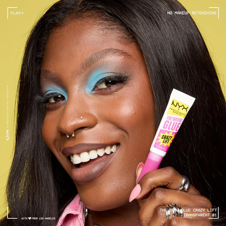 the Brow Glue Crazy Lift, Brow Lamination Gel with 16HR Strong Hold & Built-In Styling Comb - Clear Eyebrow Gel