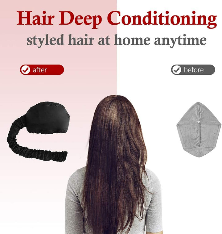 Bonnet Hood Hairdryer Attachment - Upgraded Hair Dryer Bonnet with Chin Strap and Longer Extended Hose More Easy to Enjoy Styling, Curling and Hair Deep Conditioning, Free Carrying Case Hooded Dryer.