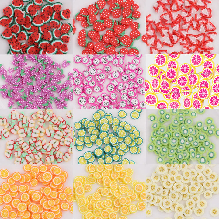 3D Fruit Nail Art Slices, Summer Fruit Slime Nail Supplies Nail Art Decorations Fruit Flakes Nail Accessories Nail Art Slice Cute Designs Decor Women Girls Manicure Supplies DIY Crafts Nail Art Fimo