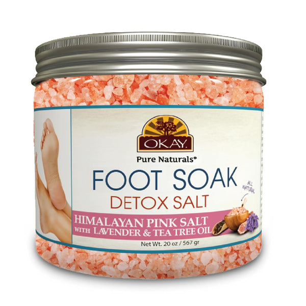 Foot Soak Detox Salt - Foot Soaking Salts for Dry Cracked Feet with Tea Tree Oil and Lavender Oil, Foot Bath, Pedicure Soak, Great for Men and Women, Athletes - 20 Oz (Pack of 1)