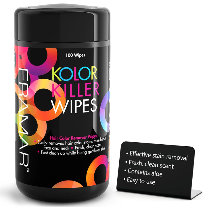 Kolor Killer Wipes – Hair Dye Remover for Skin, Hair Color Remover for Dyed Hair, Gentle on Skin, Pleasant Scent – Wipes Dispenser of 100