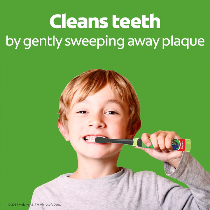 Kids Battery Powered Minecraft Toothbrush, Extra Soft Kids Battery Toothbrush with 1 AA Battery Included, Made for Ages 3 and Up, Features Easy on and off Switch, Flat Lay Handle, 1 Count