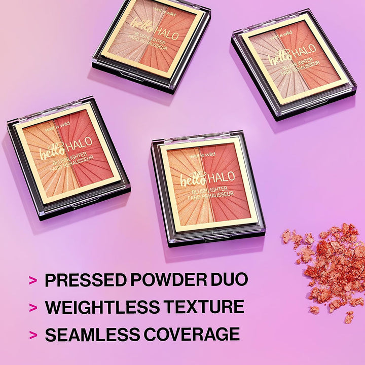 Megaglo Blushlighter, Blendable Blush & Highlighter Set, Shimmery Metallic Finish, Flash Me