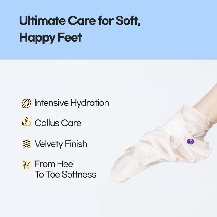 Intensive Repairing Foot Masks 6 Pairs, Deep Moisturizing Socks for Dry Feet & Cracked Heels, Repair with Coconut Oil & Milk Extract, Korean Skin Care, Spa Set, Self Care Gifts for Women