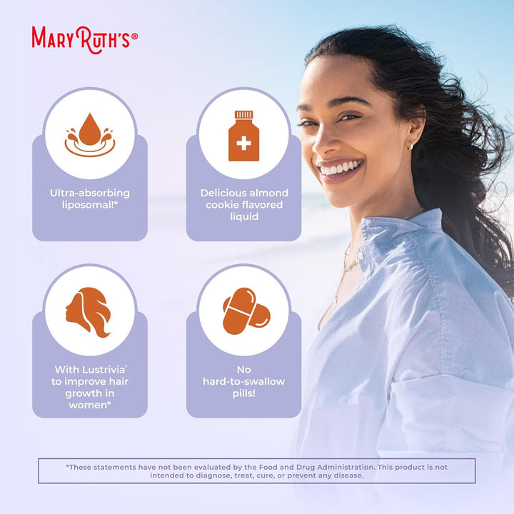 Women'S Hair Growth MAX Liposomal | with Lustriva® + Biotin 10000Mcg + Pumpkin Seed Oil | Thicker Hair | Hair Care | Wrinkles, Fine Lines, Skin Care | Ages 18+ | 15.22 Fl Oz