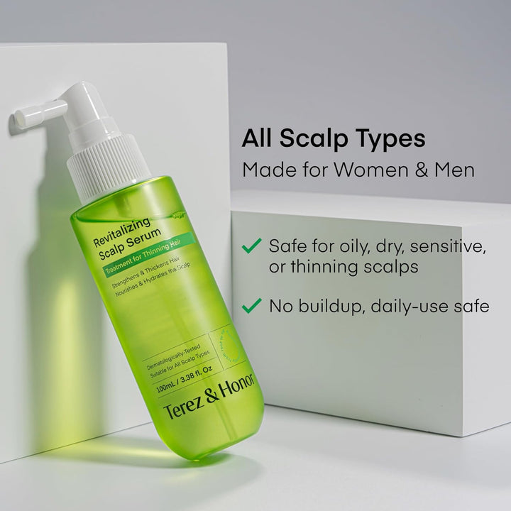 Scalp Serum for Hair Growth Spray – Korean Vegan Treatment for Hair Loss, Thinning & Itchy Scalp, Non-Greasy, Lightweight Formula to Exfoliate Dandruff & Strengthen Roots – for Men & Women (100 Ml)