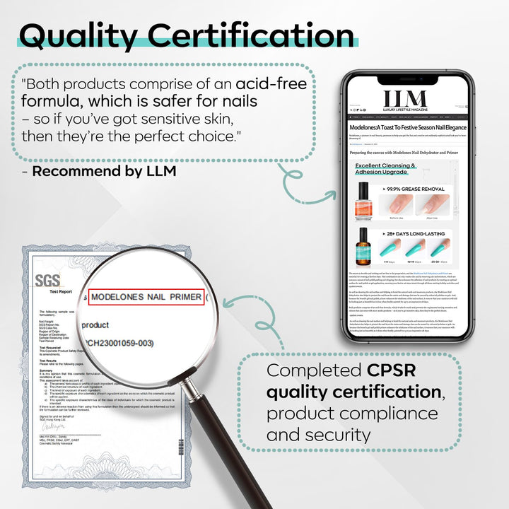 Nail Primer, 15 Ml Acid Free No Lift Bond Primer, Hema-Free Bonder for Gel Polish Nail Supplies Set
