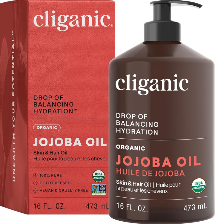 Organic Jojoba Oil, 100% Pure (4Oz) | Moisturizing for Face, Hair, Skin & Nails | Natural Cold Pressed Hexane Free | Base Carrier Oil