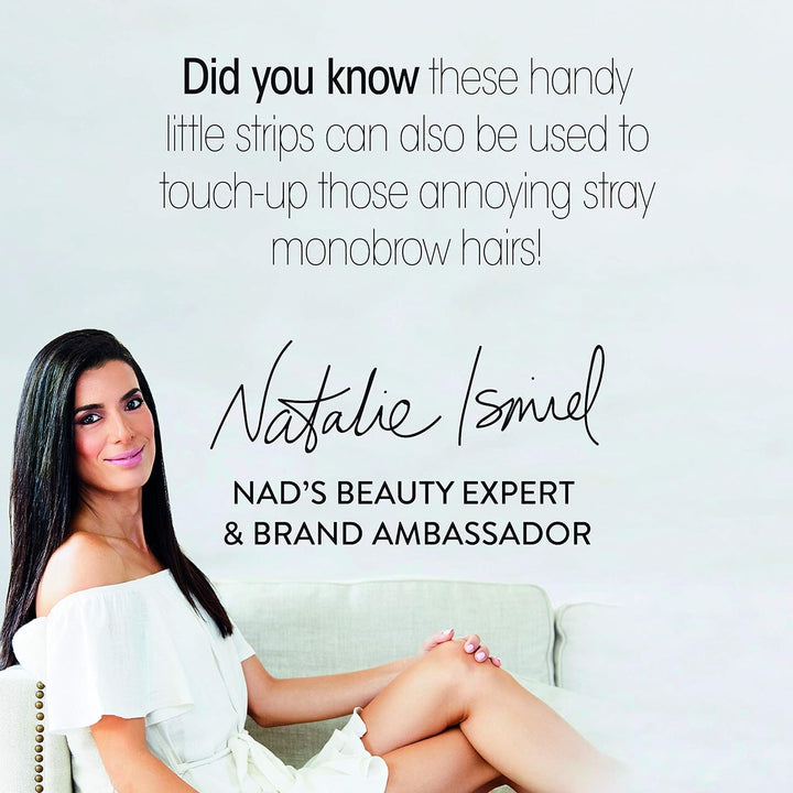 Facial Wax Strips - Hypoallergenic All Skin Types - Facial Hair Removal for Women - at Home Waxing Kit with 20 Face Wax Strips + 4 Calming Oil Wipes + Skin Protection Powder