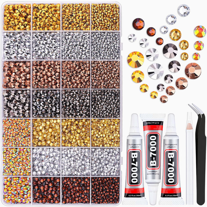 18000Pcs Resin Jelly Rhinestones for Bedazzling, Multicolor 3Mm Flatback Rainbow Gems, Bedazzler Kit with 3Pcs 10Ml B7000 Jewelry Glue for Crafts Crafting Book Shoes Nail Art
