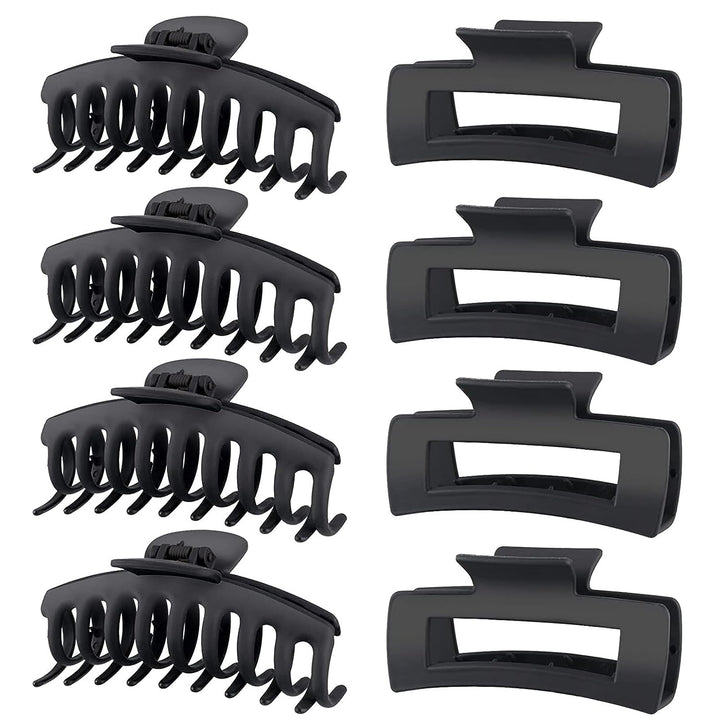 8 Pack Big Hair Claw Clips for Women Large Claw Clip for Thin Thick Curly Hair 90'S Strong Hold 4.33 Inch Nonslip Matte Jumbo Hair Clips (8 Pcs)