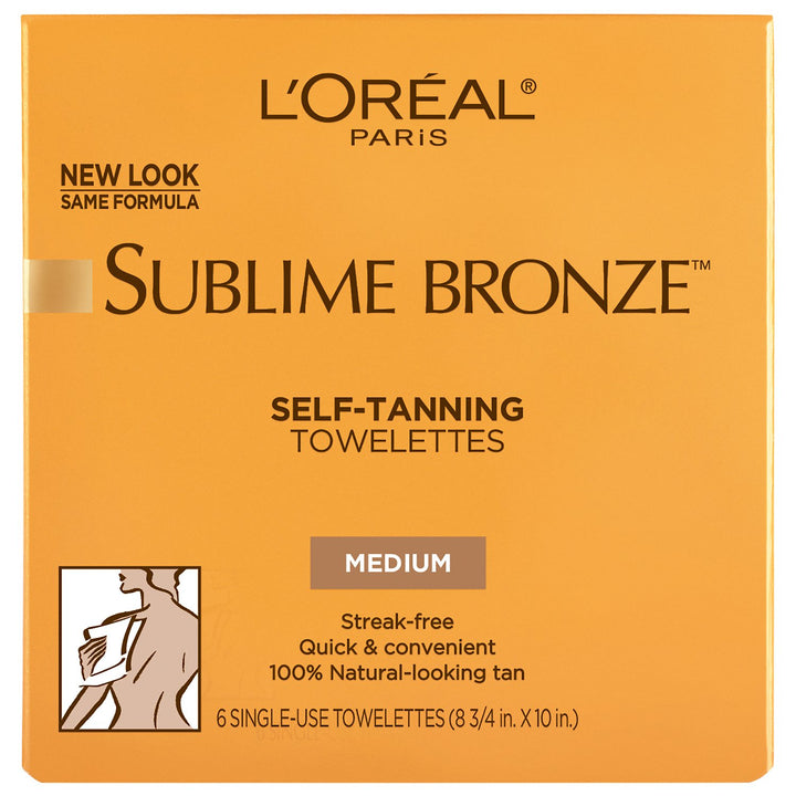 Sublime Bronze Self Tanning Towelettes, Streak-Free, Natural Looking Tan, 6 Ct