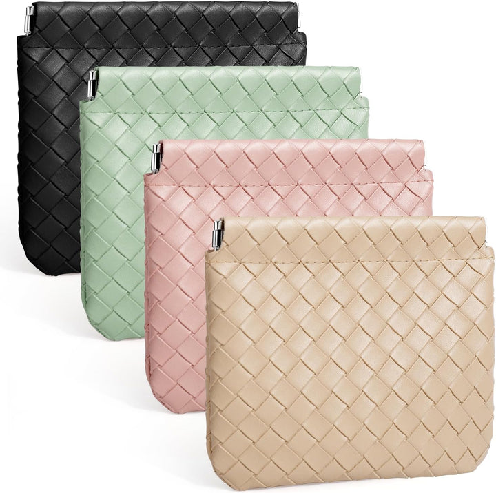 4 PCS Small Makeup Bag for Purse, Mini Portable Cosmetic Bags for Women, Coin Purse Lipstick Cosmetic Accessories Organizer, Small Travel Kit Storage Pouch