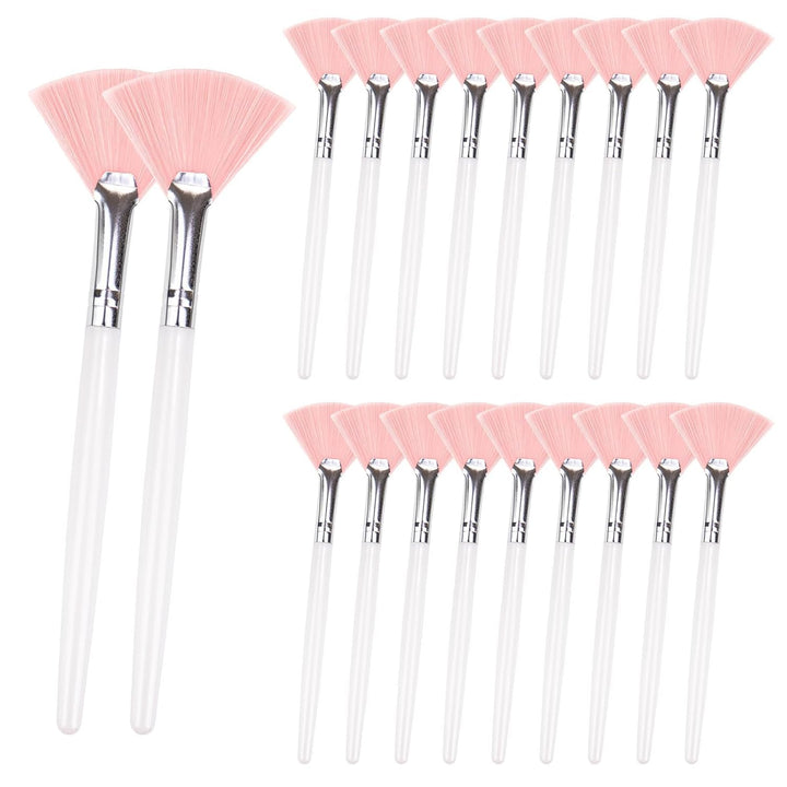 20 Pieces Fan Brushes Facial Applicator Brush Soft Makeup Mask Acid Applicator Brush Esthetician Cosmetic Brush for Mud Cream, Makeup Peel (White and Yellow)