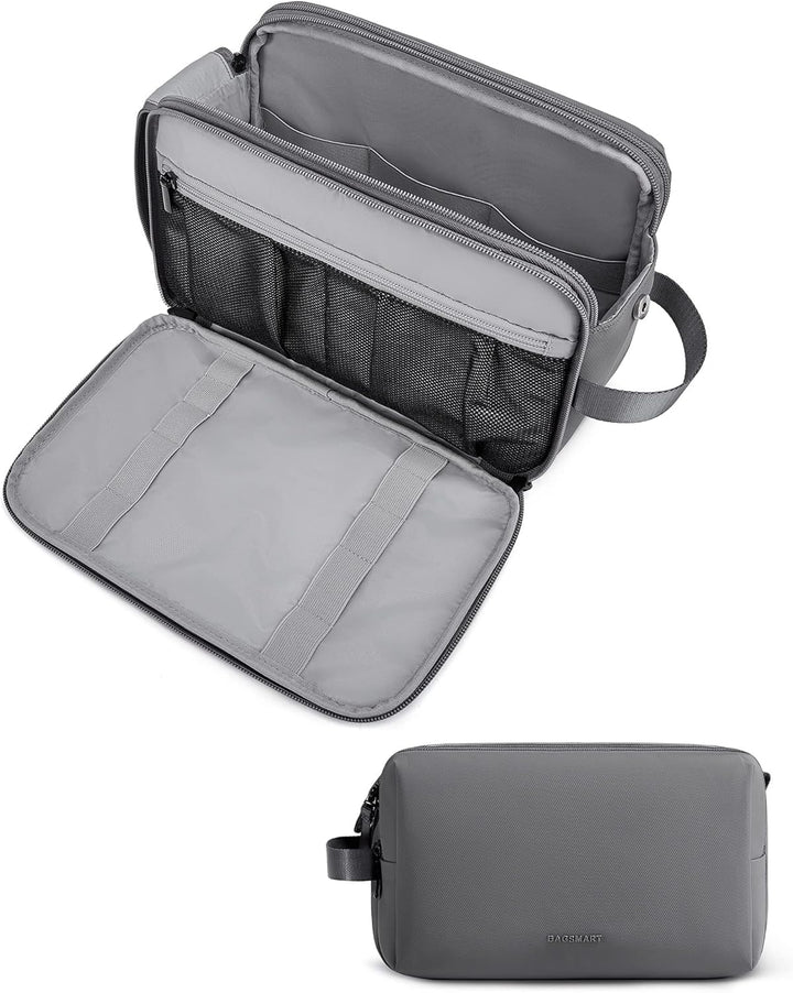 Toiletry Bag for Men, Travel Toiletry Organizer Dopp Kit Water-Resistant Shaving Bag for Toiletries Accessories, Door Room Essentials, Black-Medium