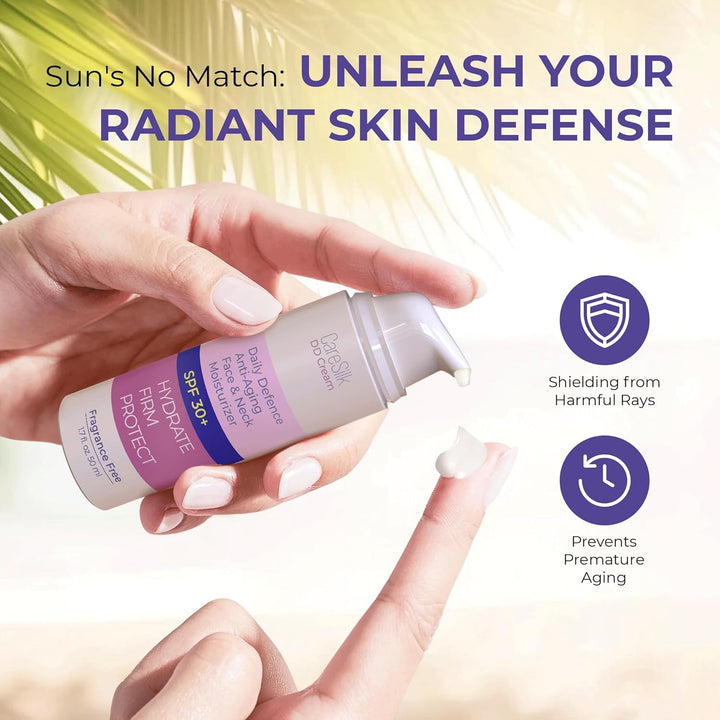 DD Cream Face Moisturizer SPF 30+ – Daily Defense with Hyaluronic Acid, Collagen & Peptides – Lightweight, Fragrance-Free, Reef Safe – 1.7 Fl Oz (1.7, Women)
