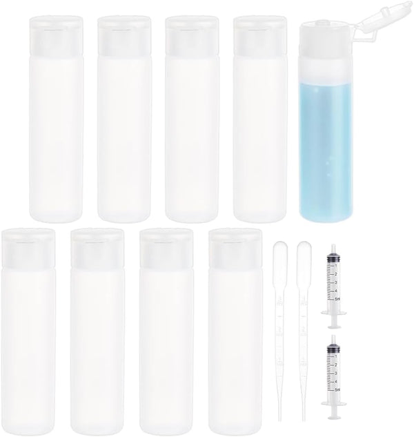 10 Pack 18Ml 0.6Oz Small Travel Squeeze Bottles Refillable Makeup Foundation Container Travel Essentials Sample Bottles for Toiletries, Shampoo Toner Cosmetic