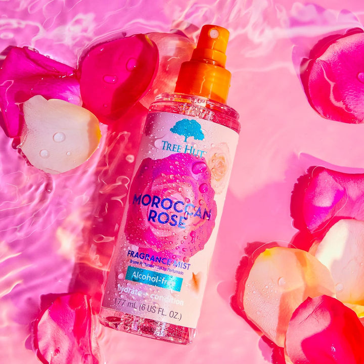 Moroccan Rose Fragrance Mist, Refreshing Body Spray & Body Mist with Essential Oils, Light Sheer Floral Scent for Women, Perfect for Everyday Wear & Scent Layering, 6 Fl Oz