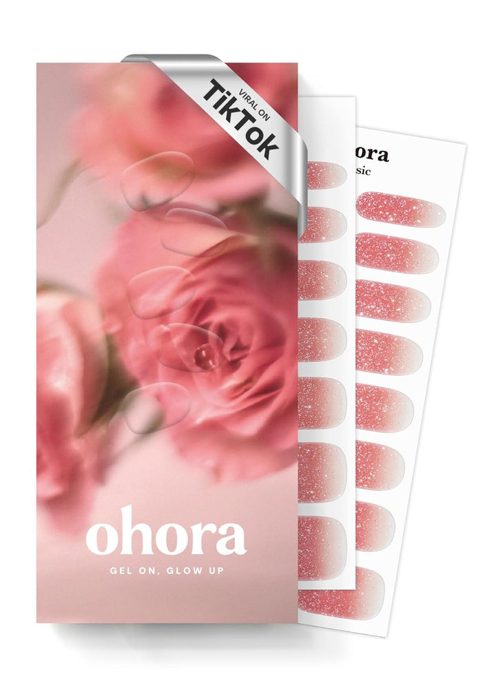 Semi Cured Gel Nail Strips (N Onyx) - Dark, Solid, Works with Any UV/LED Lamps, Salon-Quality, Long Lasting, Easy to Apply & Remove - Includes 2 Prep Pads, Nail File & Wooden Stick