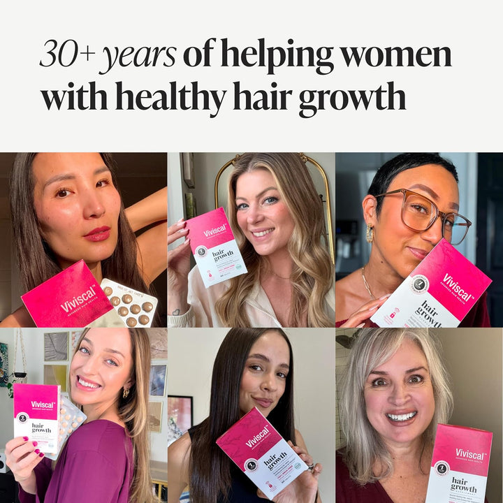 Hair Growth Supplements for Women for Thicker, Fuller Hair, Nourishes Thinning & Loss, with Proprietary Collagen Complex, 60 Tablets, 1 Month Supply